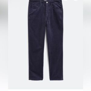 Market & Spruce Women’s Straight Stretch Corduroy Ankle Pant. Deep Navy Blue.